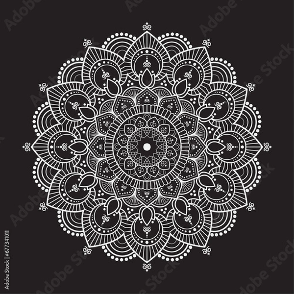 Obraz Ornamental Geometric luxury mandala pattern vector design white