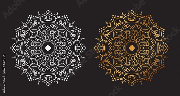 Obraz Ornamental Geometric luxury mandala pattern vector design golden and White
