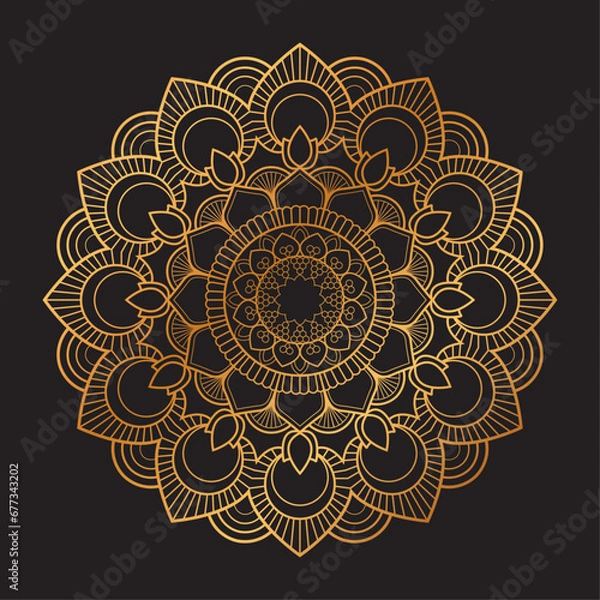Obraz Ornamental Geometric luxury mandala pattern vector design golden