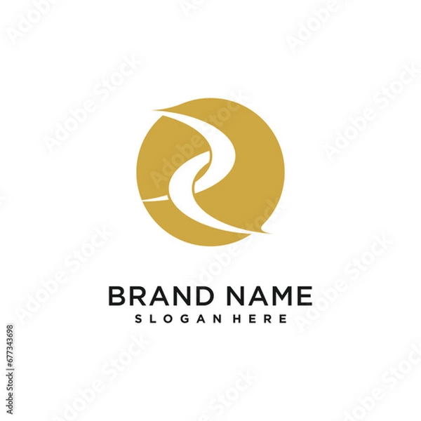 Fototapeta Letter R design element icon with creative modern concept