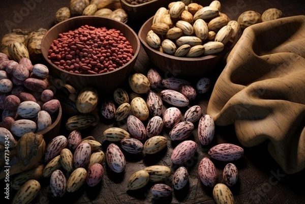 Obraz Castor beans with detailed textures