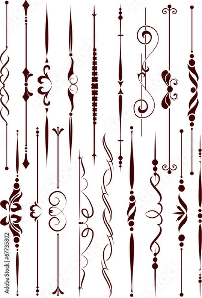 Fototapeta Set of decorative elements for editable and design