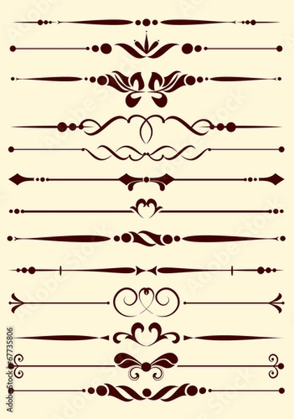 Fototapeta Set of decorative elements for editable and design