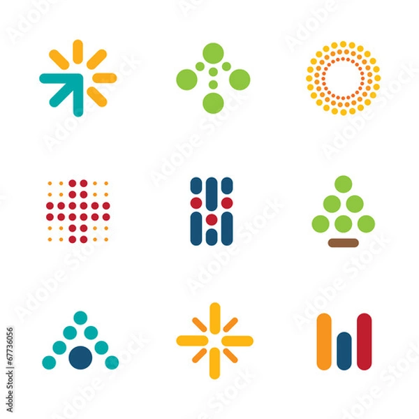 Fototapeta Dot logo set symbol arrow success progress icon help vector