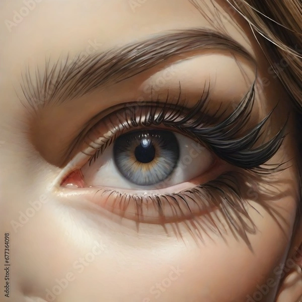 Obraz A mesmerizingly intricate portrayal of a woman's eye capturing beauty 