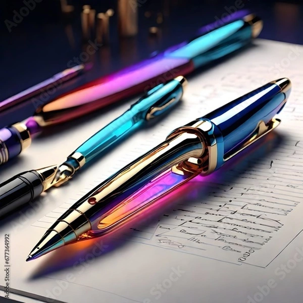 Fototapeta 3D rendering an artificially intelligent pen