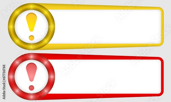 Fototapeta yellow and red frames for any text with exclamation mark