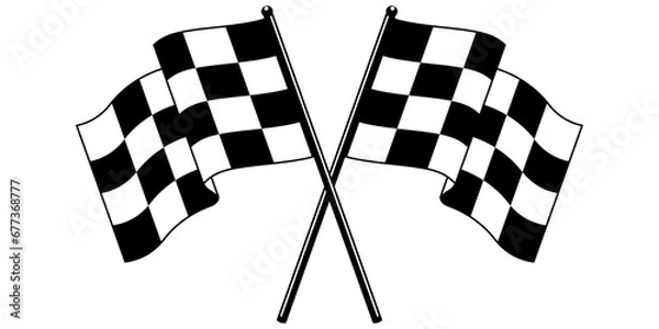 Fototapeta Formula 1 Championship, isolated flags. Checkered  flags in sports races. Formula 1 racing flags, vector and isolated.