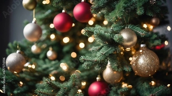 Fototapeta christmas tree decorations