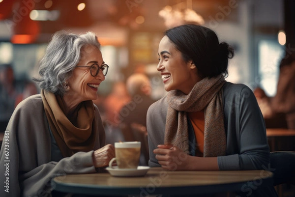 Obraz A Coffee-Fueled Bond, Where Every Conversation is a Heartfelt Chapter in Our Friendship Tale