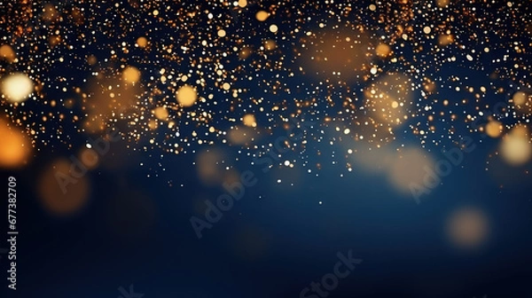 Obraz Gold glittering background for banners and as a basis for text and products on the theme of Christmas, celebrations or birthdays. Romantic starry sky illustration