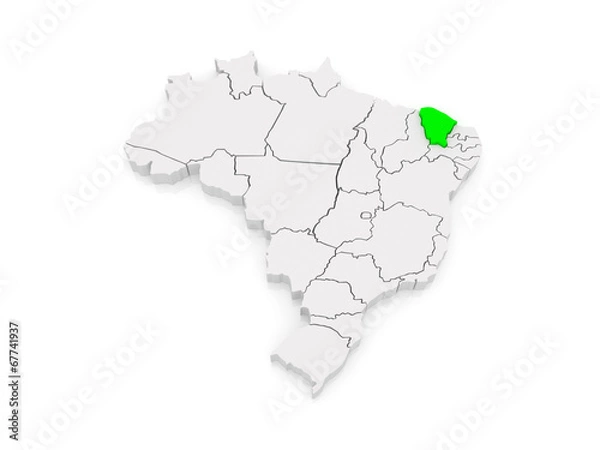 Obraz Map of Ceara. Brazil.