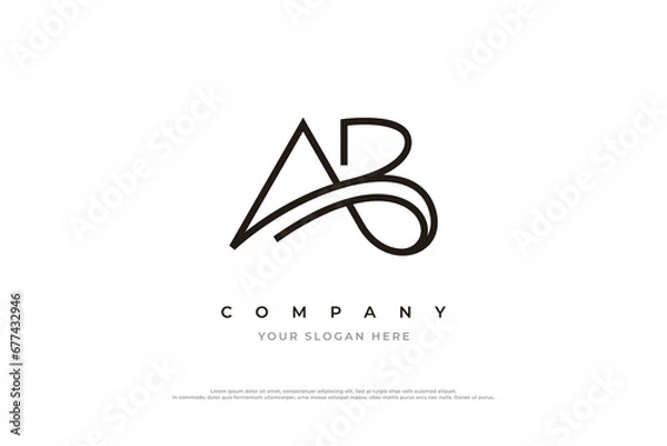 Obraz Luxury Initial Letter AB Logo Design Vector