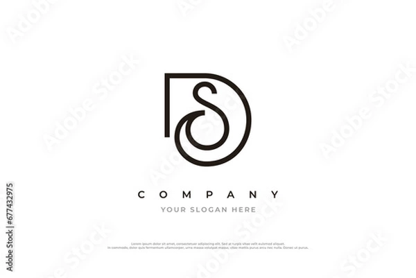 Obraz Initial Letter SD Logo or DS Monogram Logo Design Vector