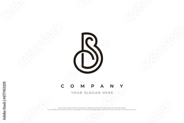Obraz Initial Letter SB Logo or BS Monogram Logo Design Vector
