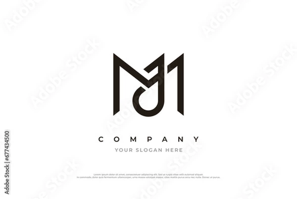 Obraz Initial Letter JM Logo or MJ Monogram Logo Design Vector