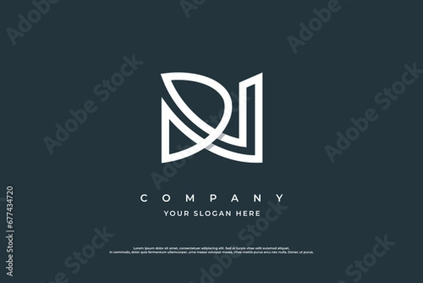 Fototapeta Initial Letter DN Logo Design Vector