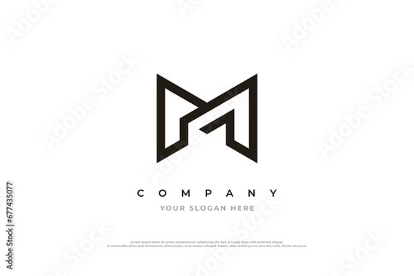 Fototapeta Initial Letter M Logo Design Vector
