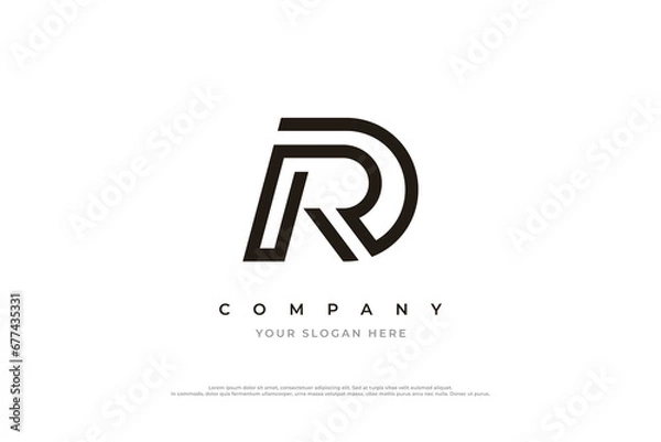 Obraz Initial Letter DR Logo or RD Logo Design Vector