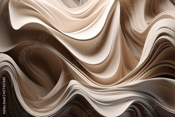 Fototapeta Abstract background with flowing liquid shape. 3D fluid graphic element
