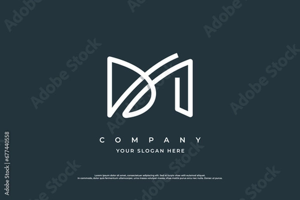 Obraz Initial Letter DM Logo or MD Monogram Logo Design Vector
