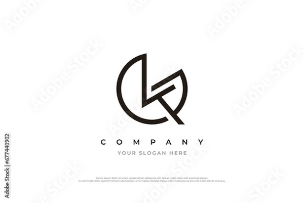 Obraz Initial Letter KG Logo or GK Monogram Logo Design Vector