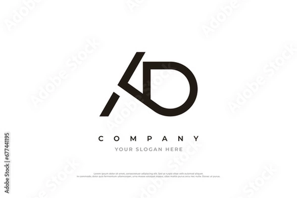 Obraz Initial Letter AD Logo Design Vector