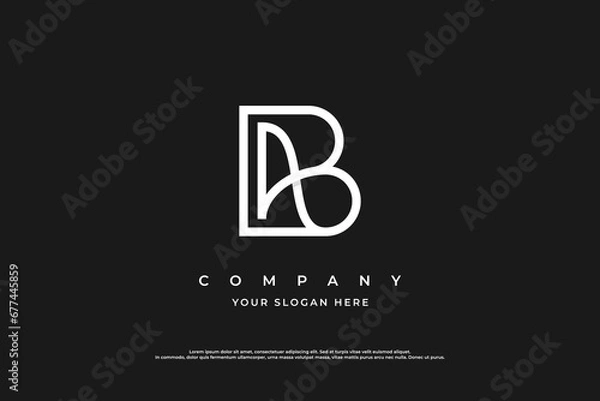 Obraz Initial Letter AB or BA Logo Design Vector