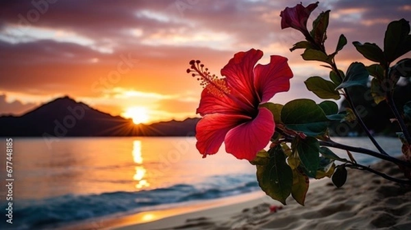 Obraz a flower on a beach