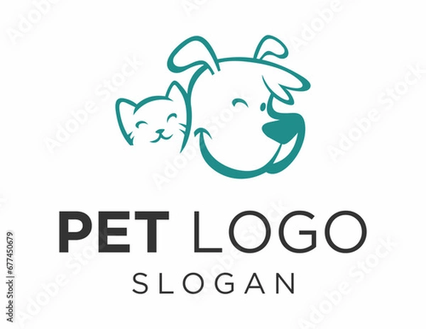 Fototapeta The logo design is about Pet and was created using the Corel Draw 2018 application with a white background.