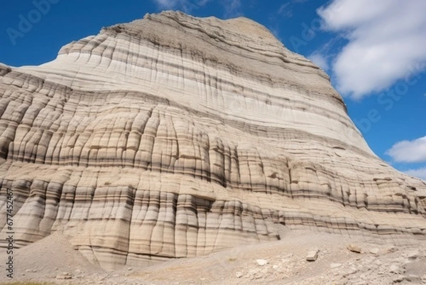 Fototapeta a large rock formation with blue sky and clouds