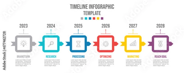 Fototapeta Vector illustration Infographic design template with icons and 5 options or steps. Can be used for process, presentations, layout, banner