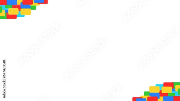Fototapeta Background white with colorful border. Vector can be used for banners, posters, power points, templates, slides, etc.