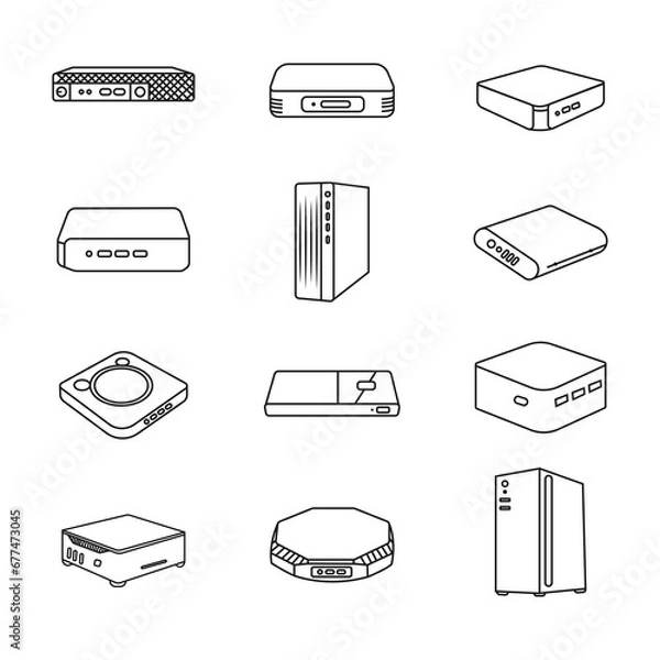 Obraz  mini PC SET with whaite background
