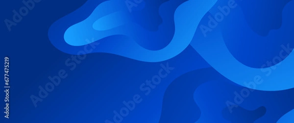 Fototapeta Blue vector modern abstract background with shapes