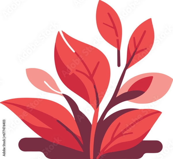 Obraz red leaves vector