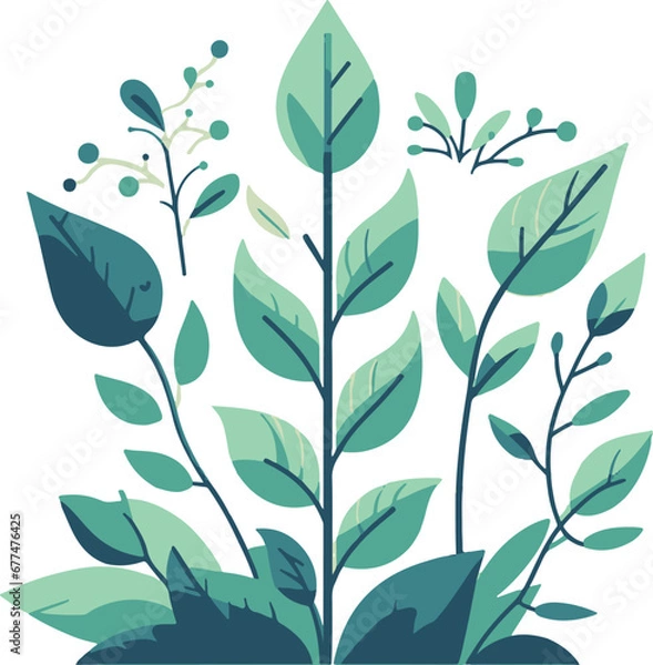 Obraz green leaves set vector