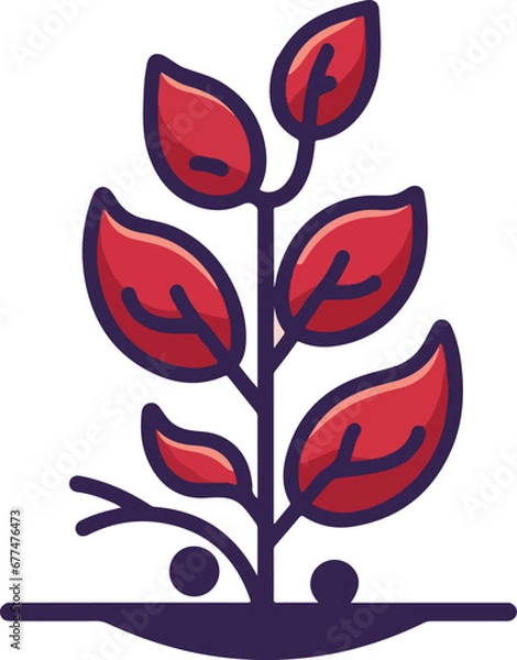 Obraz red leaf vector