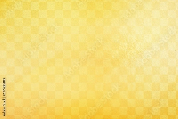 Obraz 和風ゴールドの市松模様の背景 年賀状 新年