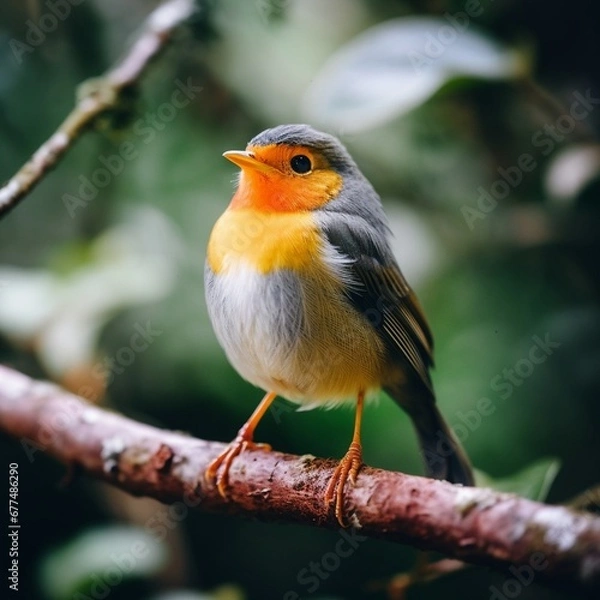 Obraz robin on a branch