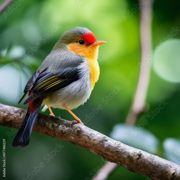 Obraz robin on a branch