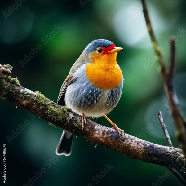 Obraz robin on a branch