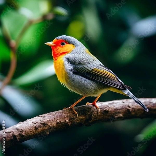 Obraz robin on a branch