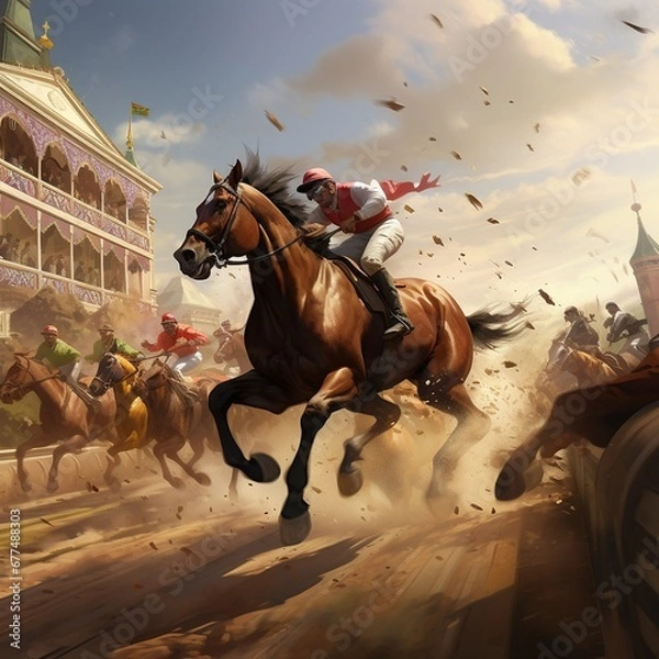 Obraz person riding a horse