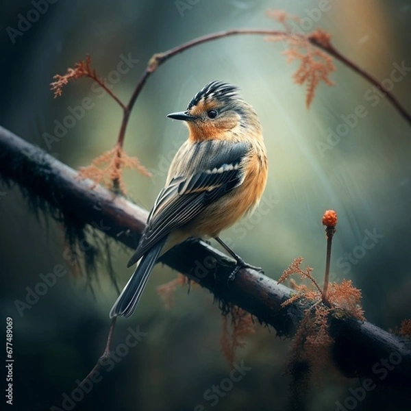 Obraz robin on a branch