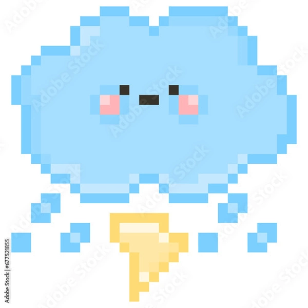 Fototapeta The Thunderstorms icon in pixel art