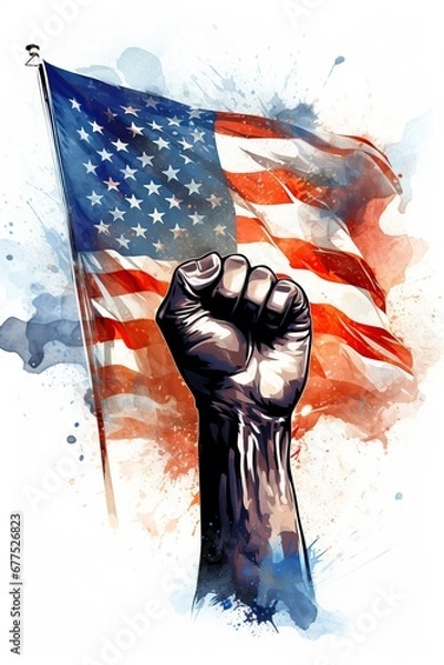 Fototapeta Martin Luther King Jr. Day, illustration design with afro hand.