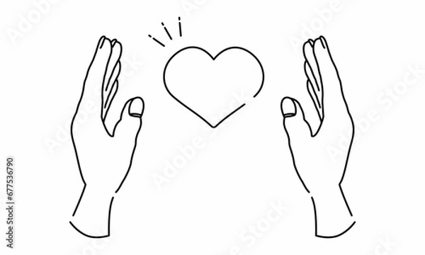 Fototapeta 片手とハート