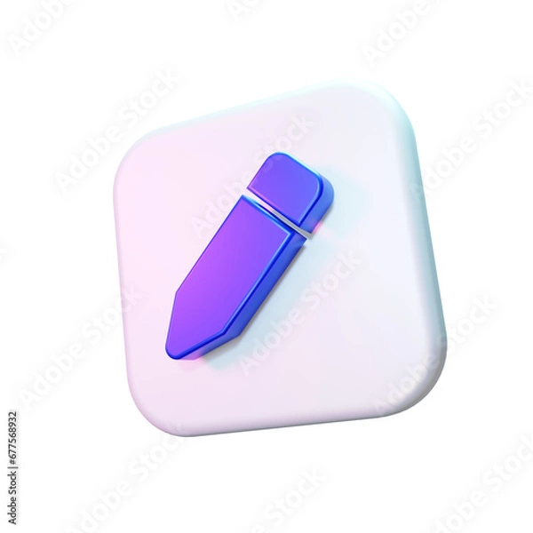 Obraz pen icon 3D for app, web site