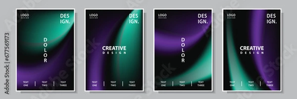 Fototapeta modern abstract wave gradation color cover template background set collection design vector